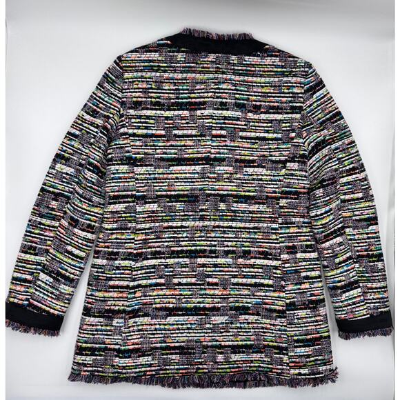 Ann Taylor Tweed Multi Color Zip Up Black Jacket XS - Picture 6 of 6